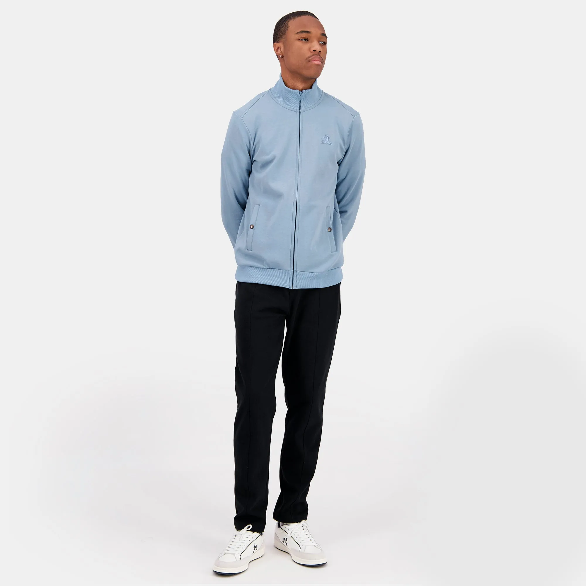2422682-ESS T/T FZ Sweat N°1 M faded denim | Sweat zippé Homme