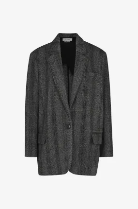 Blazer oversize en laine bio à chevrons Cikaito