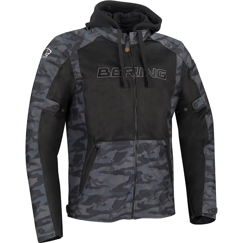 Blouson SPIRIT BERING Noir/Camo - MAXXESS.FR, Blouson moto textile