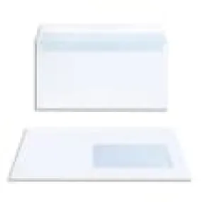 BONG Boîte de 200 enveloppes DL 110x220mm fenêtre 45x100mm Blanc 80g auto-adhésive