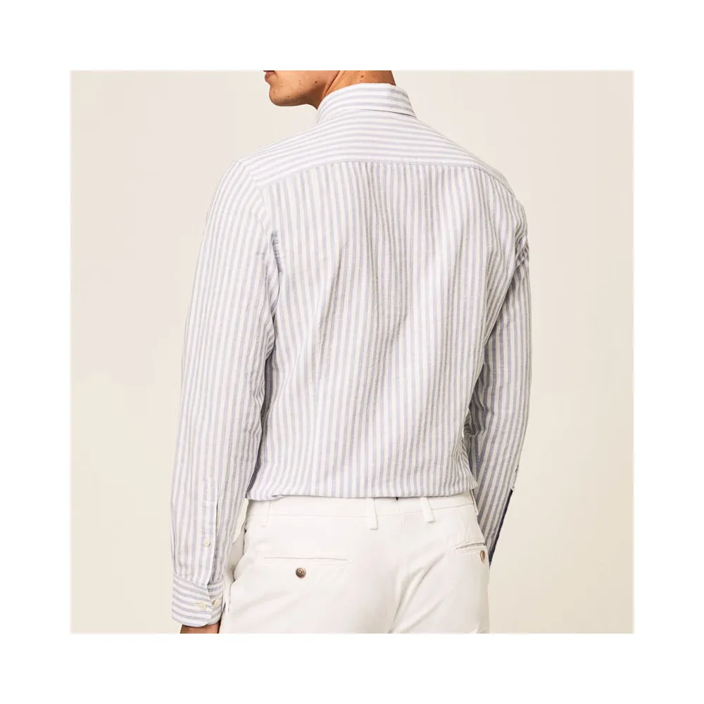 Chemise ajustée Hackett à rayures blanches et bleues