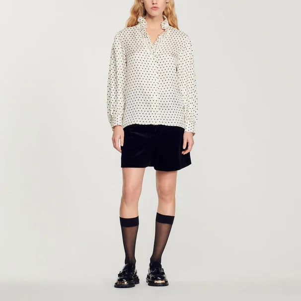 Chemise fluide à imprimé mini pois