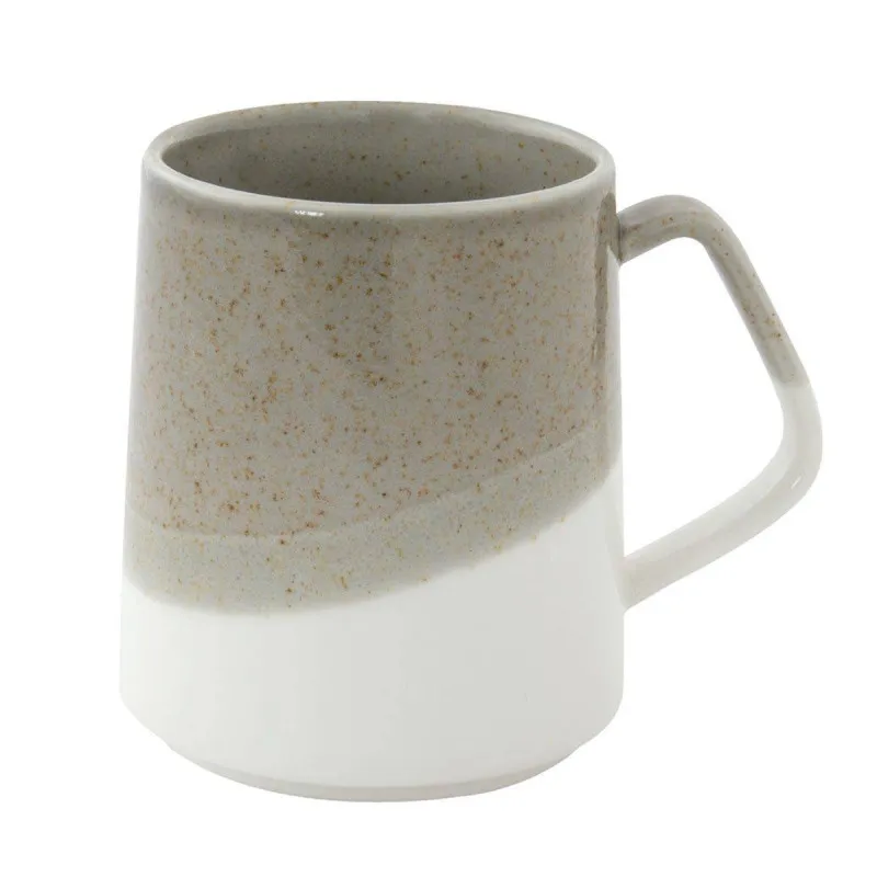DOUBLE Mug en porcelaine Easylife Sable et Blanc 38 cl