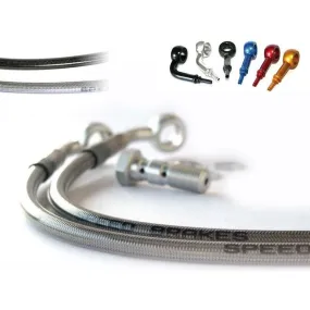 Durite de frein avant d'aviation SPEEDBRAKES carbone/raccord noir Kawasaki VN 800 VULCAN