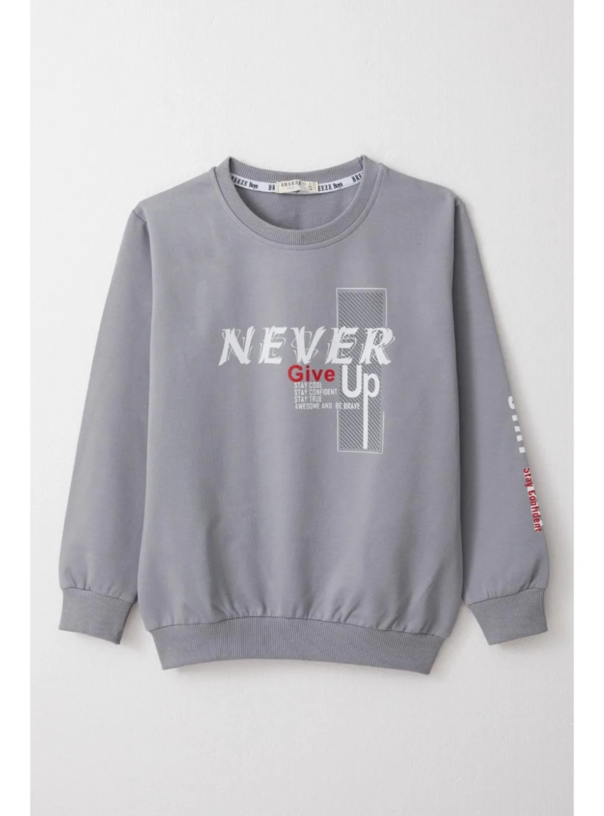 Grey - 350gr - Boys` Sweatshirt