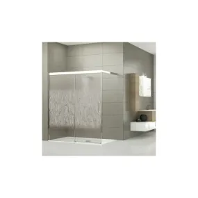 Novellini  rose phb 177 gauche   dimension extensible de  177-180 cm verre trempe transparent  profilé blanc: ROSEPHB177S-1D