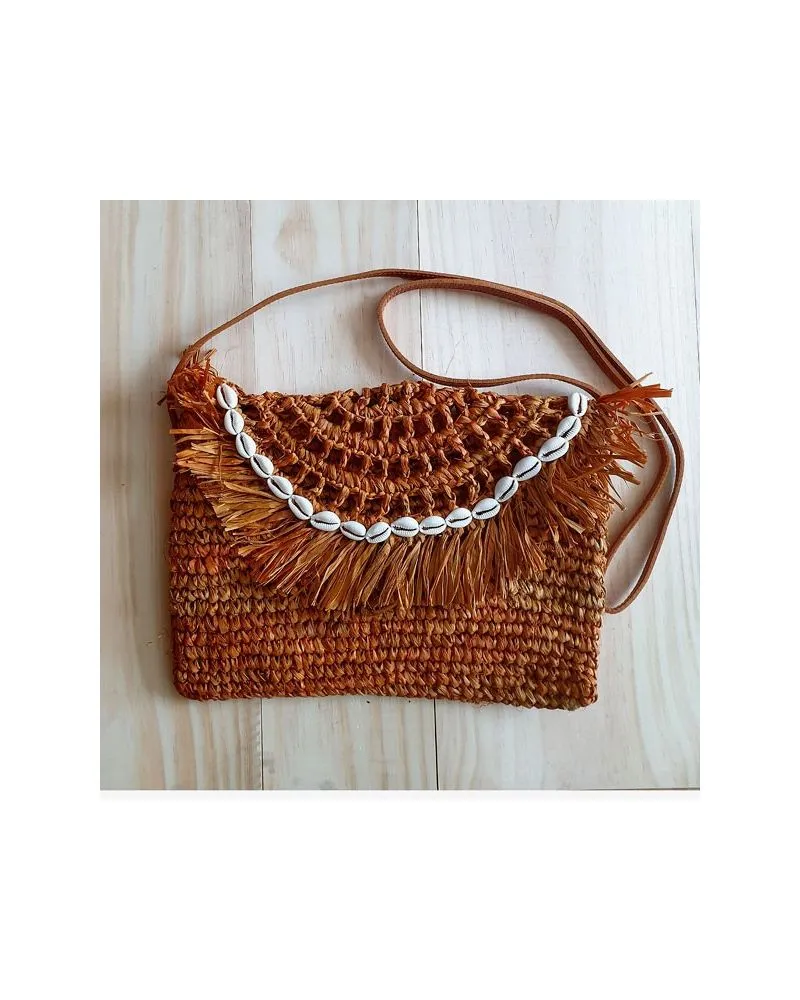 Pochette d'été raphia | Couleur ocre | Zosha Collection