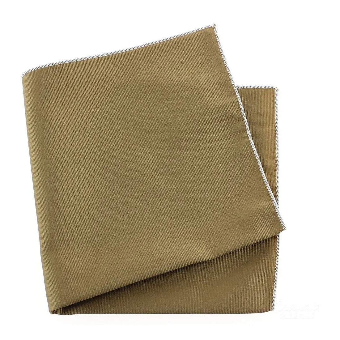 Pochette soie, Duna, ourlet blanc