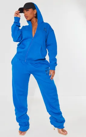 PRETTYLITTLETHING Shape Jogging bleu vif brodé froncé