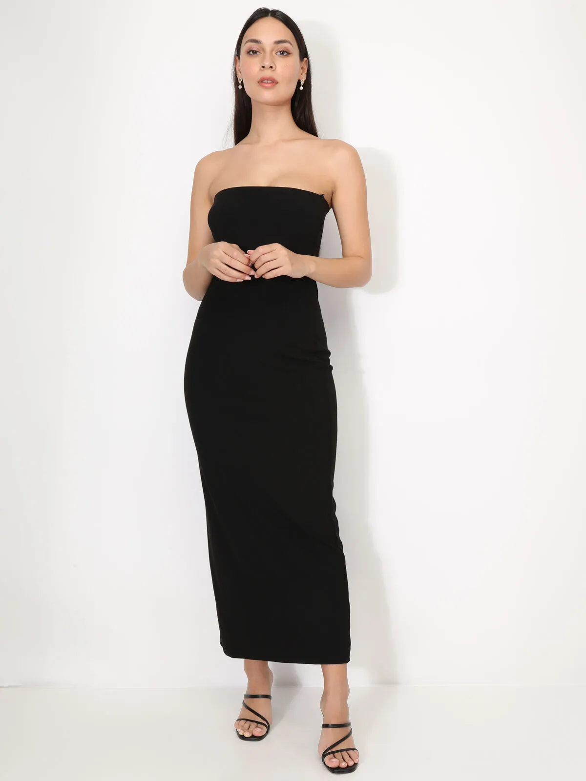 Robe bustier moulante- Noir