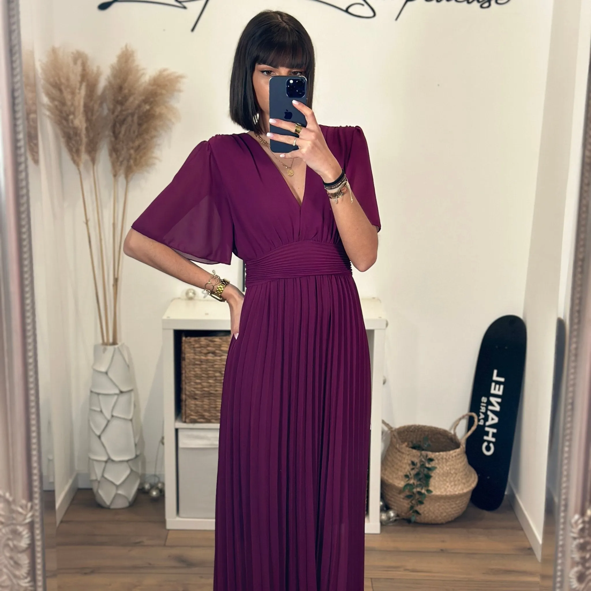ROBE LONGUE PRUNE KARENE