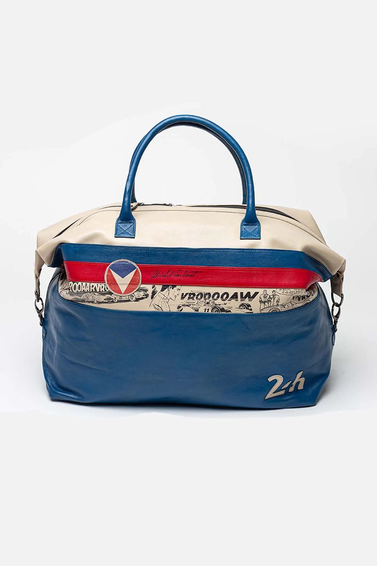 Sac de voyage en cuir Michel Vaillant Henri 72H bleu vaillant Homme