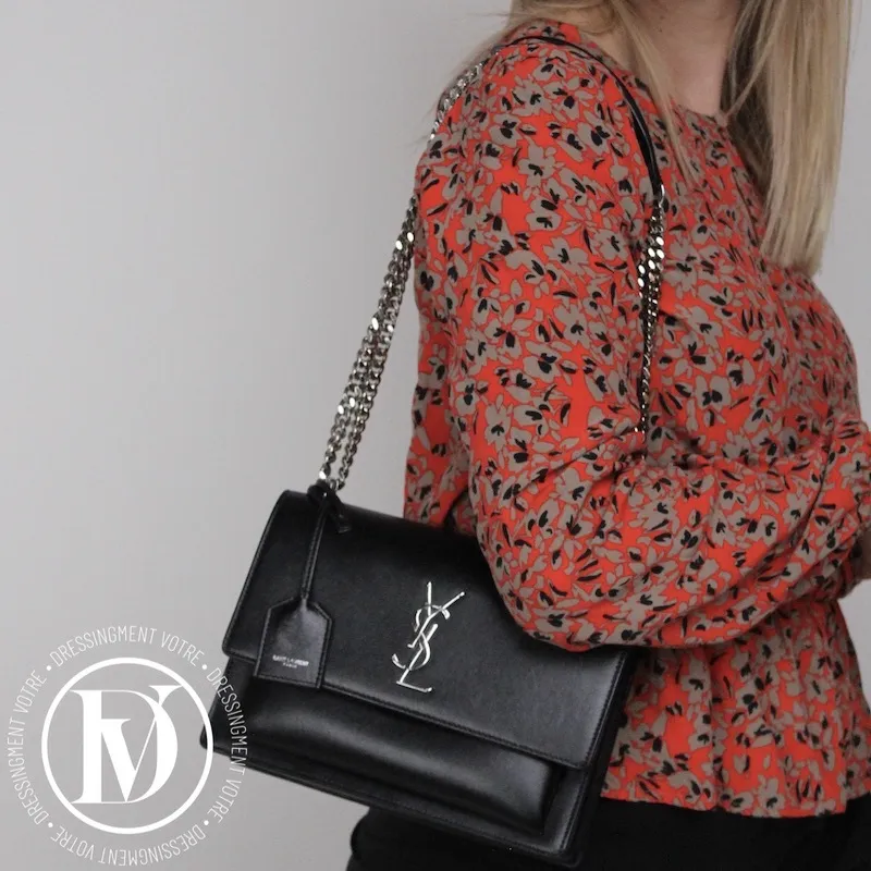 Sac Sunset médium en cuir noir – Saint Laurent