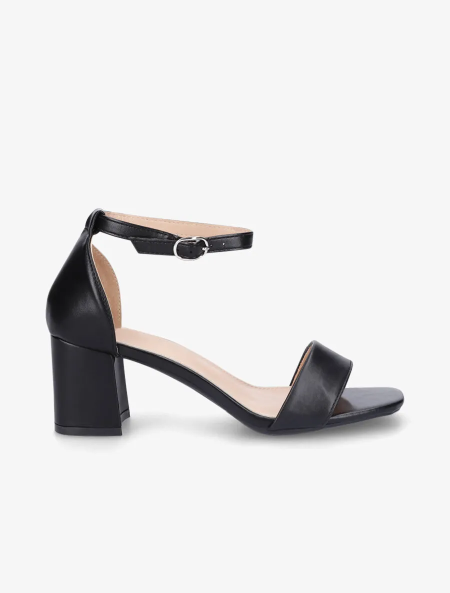 Sandales en simili à talon - Noir