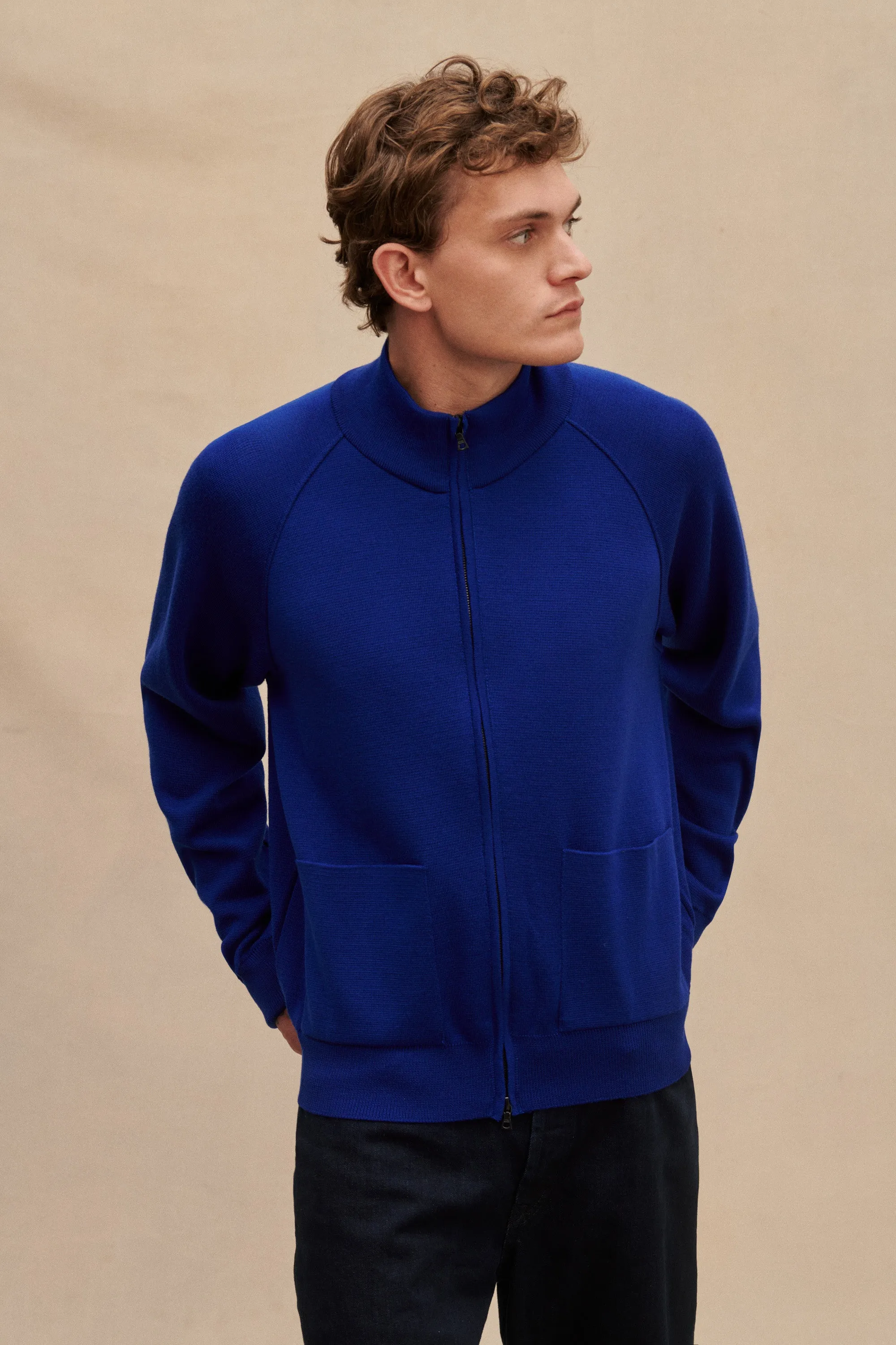 Tracksuit milano bleu roi en laine mérinos Le Minor x Oi Polloi