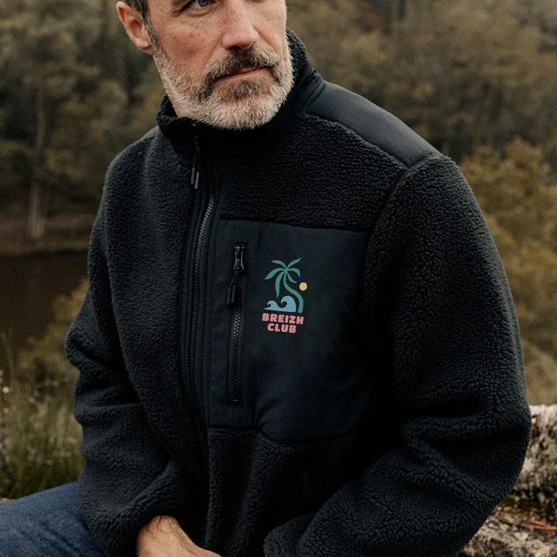 Veste Sherpa unisexe Breizh Club palmier